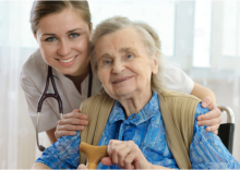 A nurse and an elderly